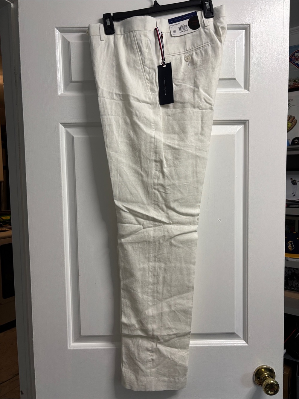 NWT Tommy Hilfiger Hall White Linen Dress Pants Men’s 34W x 32L Modern Fit